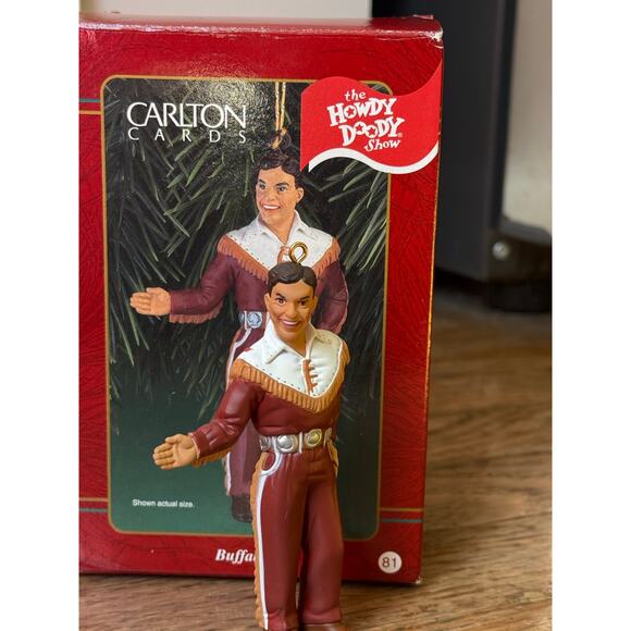 Vintage 90s Carlton Cards Heirloom Buffalo Bob Ornament Howdy Doody Show w/Box - Picture 10 of 16